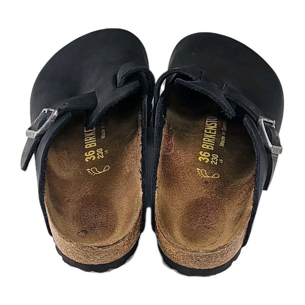 Birkenstock Boston Oiled Leather Clogs, Black, Size 36 - Picture 4 of 9